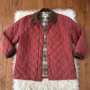 LL Bean Vintage Barn Chore Jacket Women’s Small Flannel Lined Quilted Corduroy